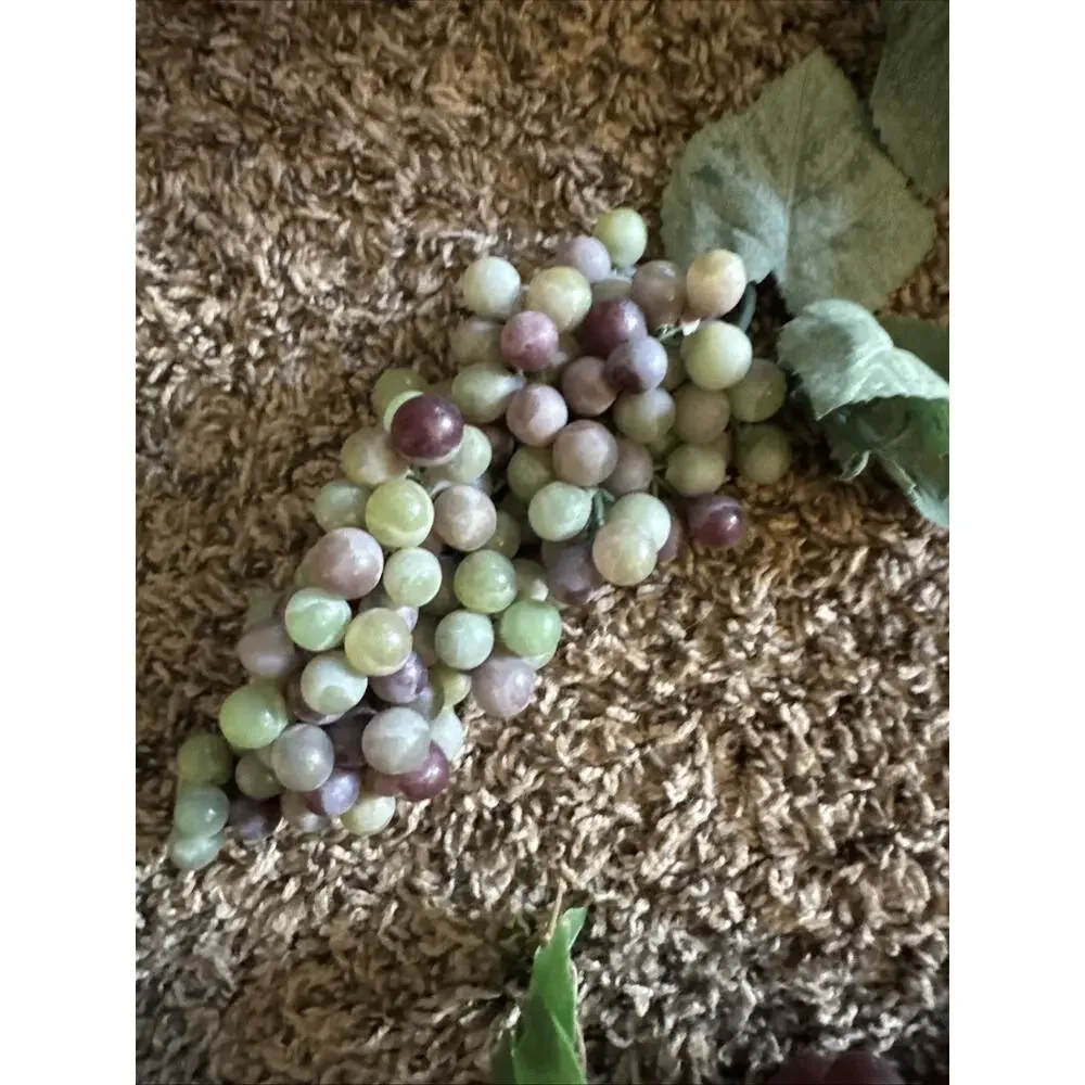 Cutting Board Wood Glass Decorative Wine With Grapes & Basket LOT